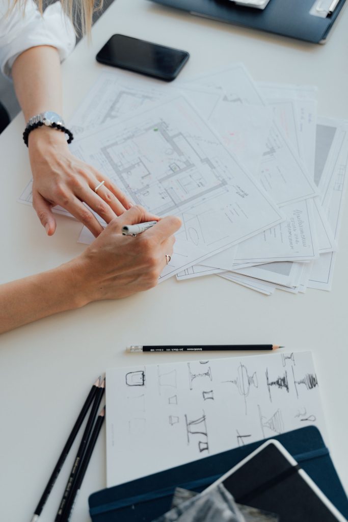 Hand drawing architectural plans