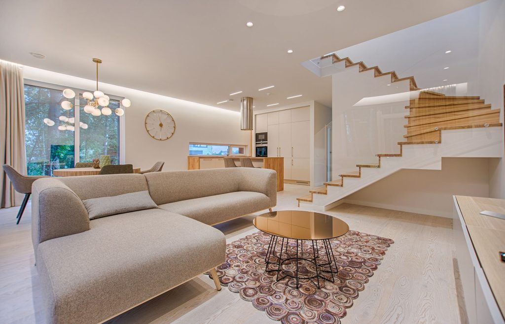 Neutral, styled living room